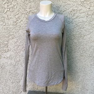 AG Alta Gracia Apparel Long Sleeve Gray Shirt Form Fitting Super Soft XS